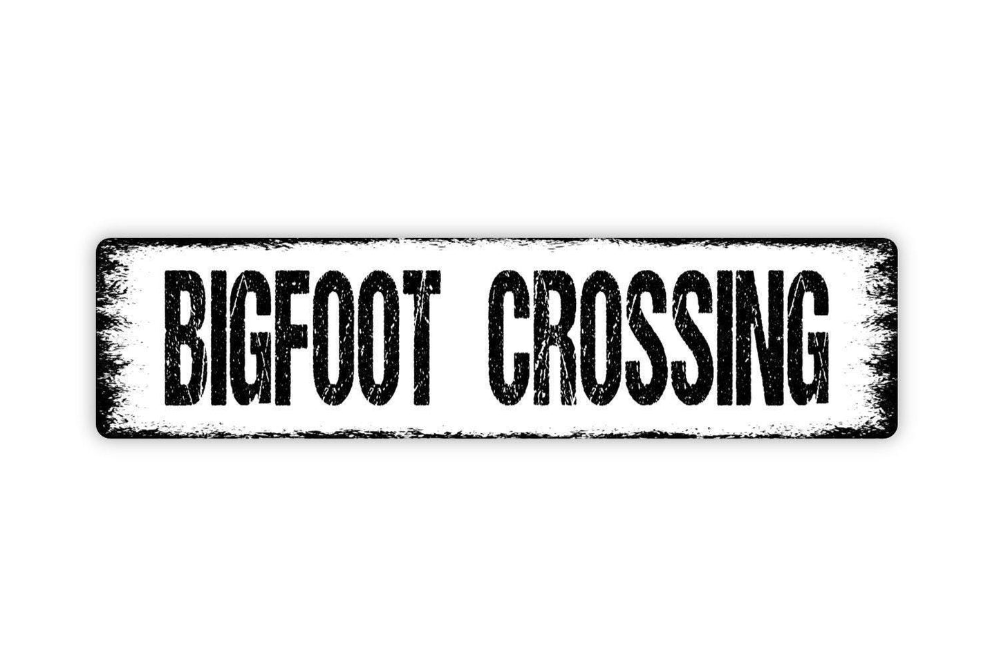 Bigfoot Crossing Sign | Rustic Outdoor Wall Decor | Funny Sasquatch Yard Sign | Custom Metal Sign or Vinyl Sticker | Cabin or Lodge Art