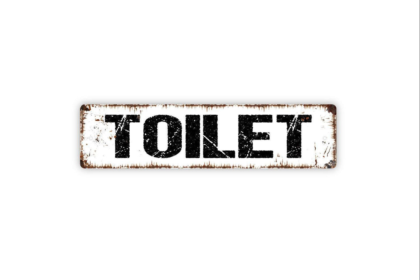 Toilet Sign - Bathroom Restroom Toilette El Bano Guest Bath Vinyl Sticker Or Street Metal Sign or Door Name Plate Plaque