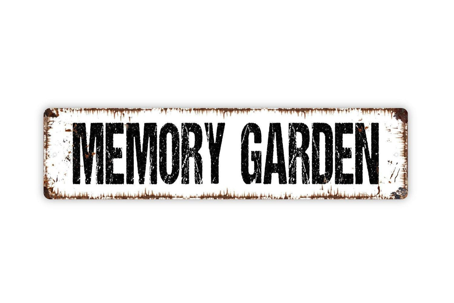 Memory Garden Sign - Remembrance Memorial Gardener Flowers Butterfly Vinyl Sticker Or Street Metal Sign or Door Name Plate Plaque