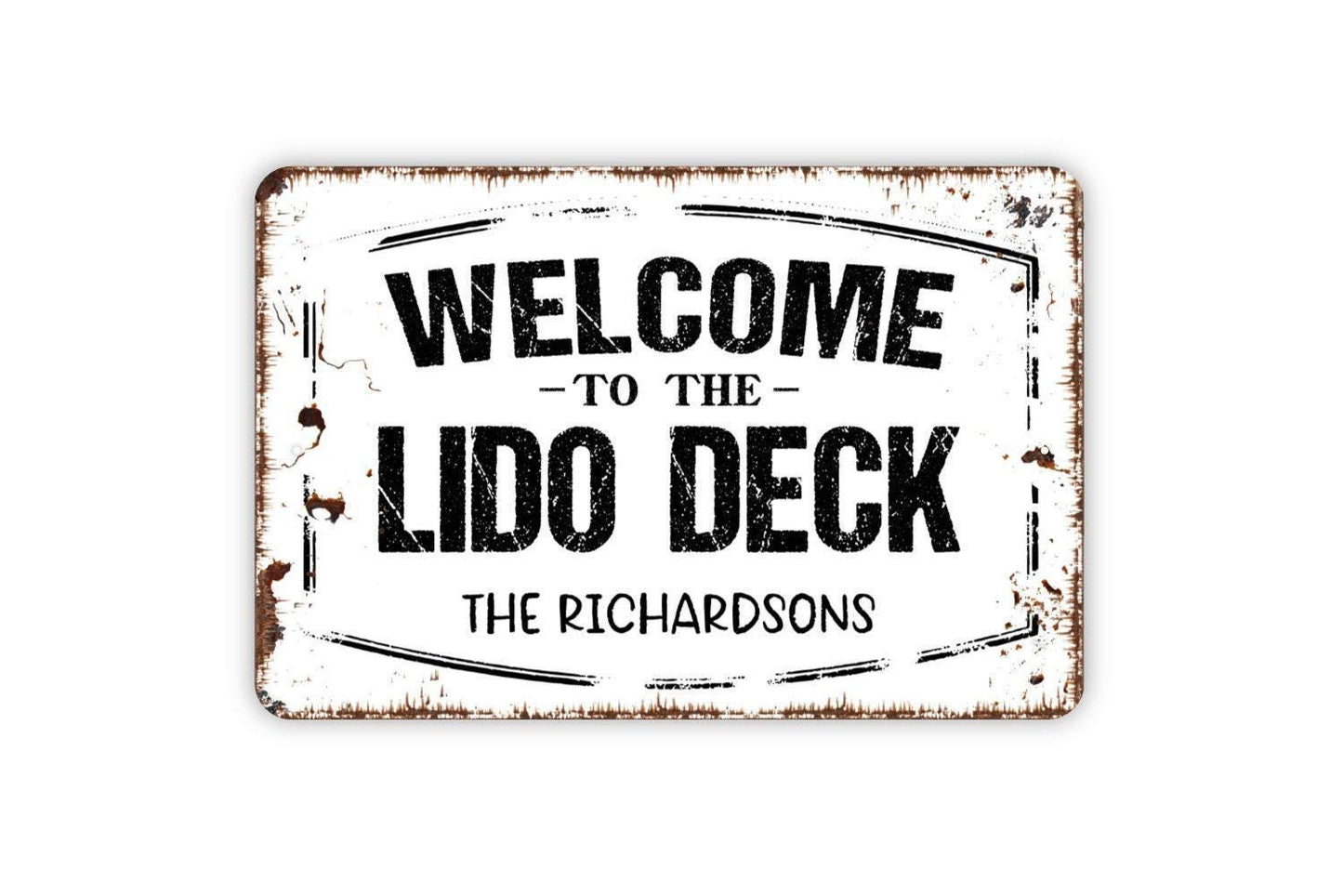 Personalized Welcome To The Lido Deck Sign - Custom Metal Wall Art Indoor Or Outdoor