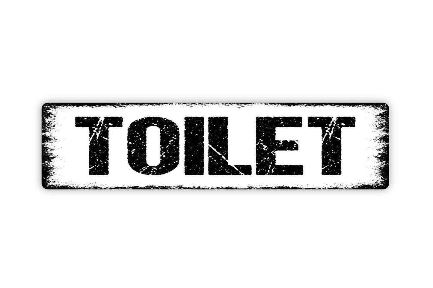 Toilet Sign - Bathroom Restroom Toilette El Bano Guest Bath Vinyl Sticker Or Street Metal Sign or Door Name Plate Plaque
