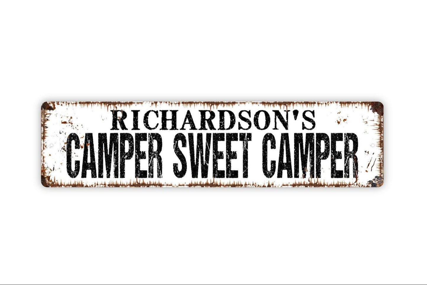 Personalized Camper Sweet Camper Sign, Custom Metal Sign, Vinyl Sticker Or Street Sign or Door Name Plate Plaque