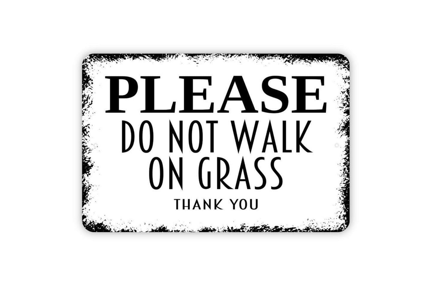 Please Do Not Walk On Grass Thank You Sign Metal or Vinyl Sticker | Yard Safety Sign | Lawn Care Decor | Outdoor Garden Warning Sticker