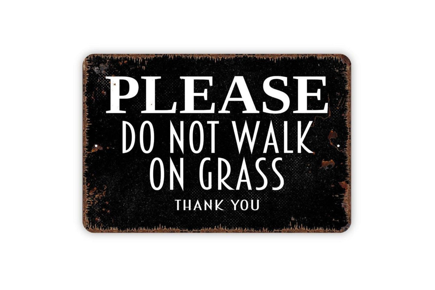 Please Do Not Walk On Grass Thank You Sign Metal or Vinyl Sticker | Yard Safety Sign | Lawn Care Decor | Outdoor Garden Warning Sticker