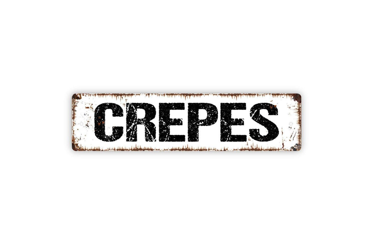 Crepes Sign | French Kitchen Wall Decor | Rustic Paris Cafe Breakfast Sign | Bakery Pastry Shop Wall Art | Metal Sign or Vinyl Sticker