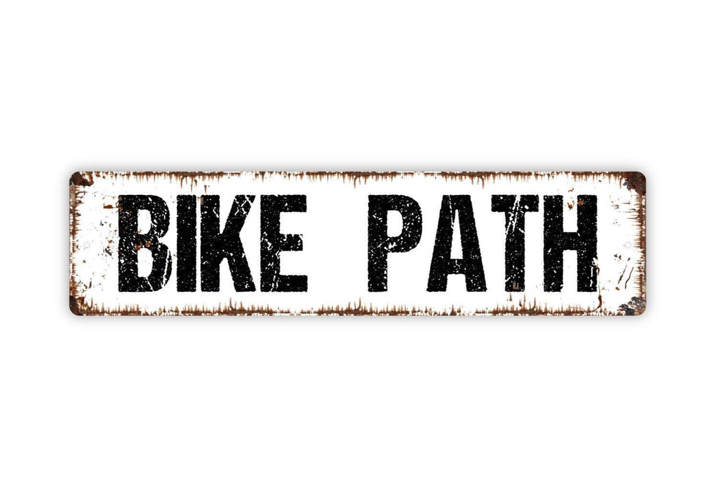 Bike Path - Bicycle Crossing Ride Trail Mountain Designated Pathway Vinyl Sticker Or Street Metal Sign or Door Name Plate Plaque