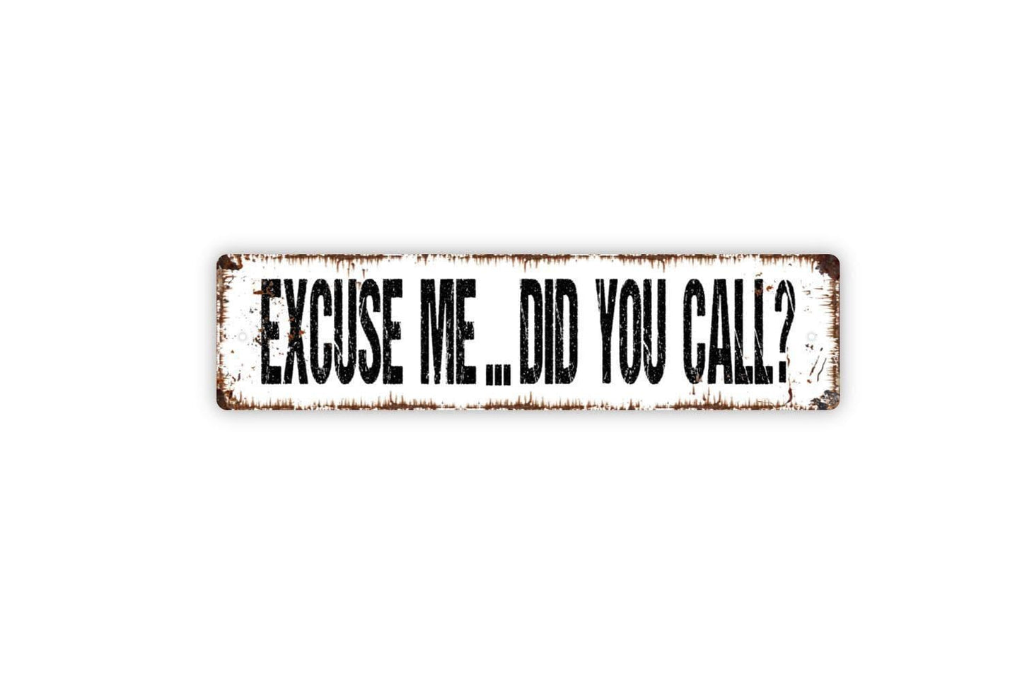 Excuse Me...Did You Call? Sign – Metal Door or Gate Sign, Do Not Knock, No Soliciting, Private Property Notice, Entryway or Doorway Décor