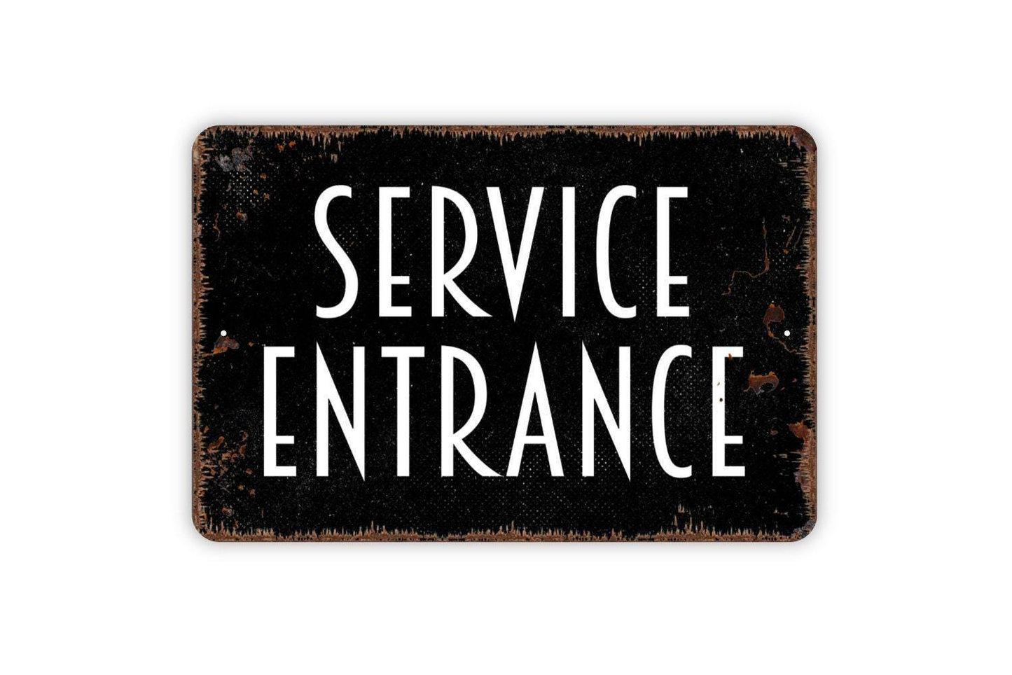 Service Entrance Sign Metal or Vinyl Sticker | Business Entry Sign | Employee Door Sign | Commercial Wall Art | Rustic Farmhouse Entry Decor