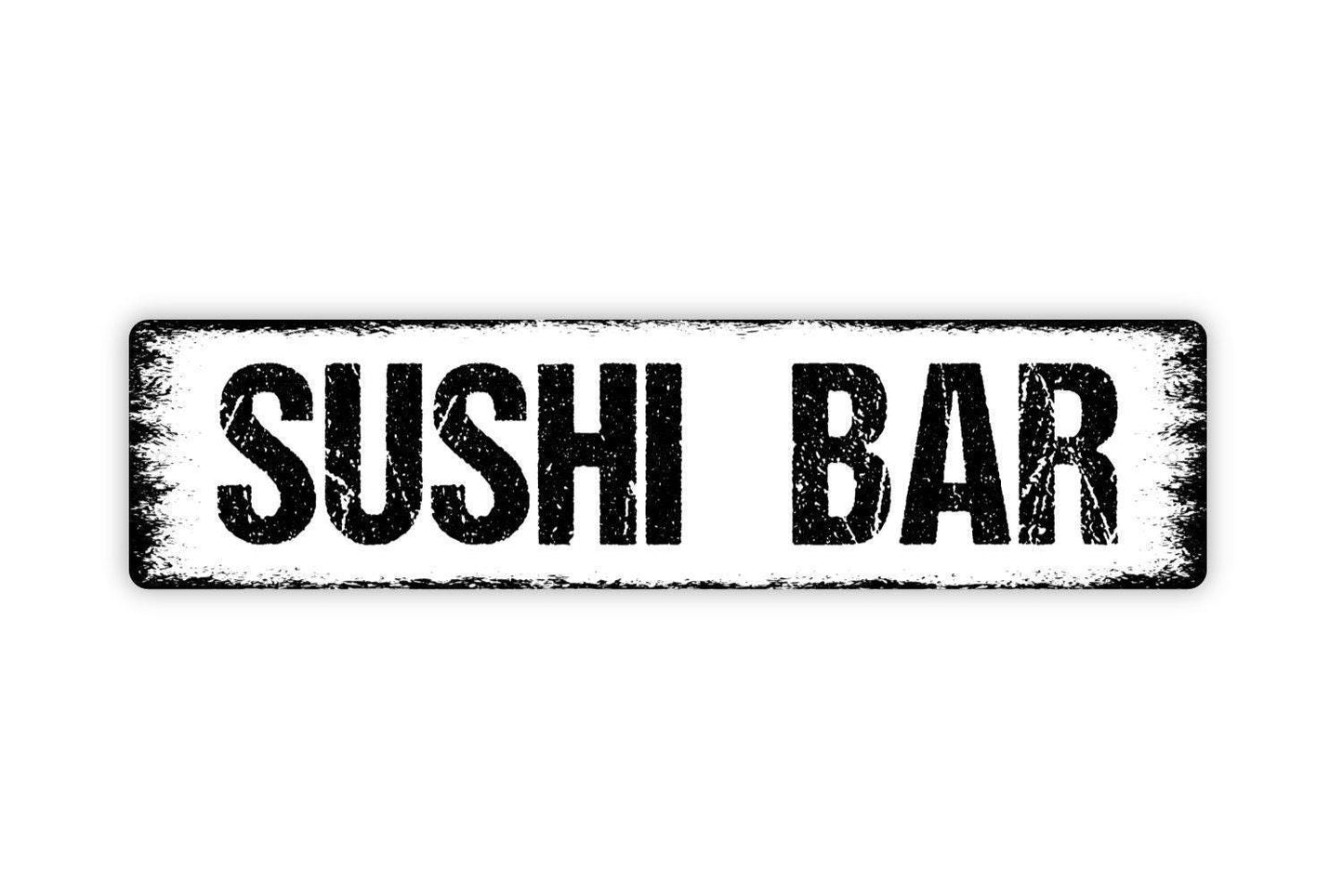 Sushi Bar Sign | Japanese Kitchen Wall Decor | Rustic Restaurant Cafe Dining Room Wall Art | Food Lover Gift | Metal Sign or Vinyl Sticker