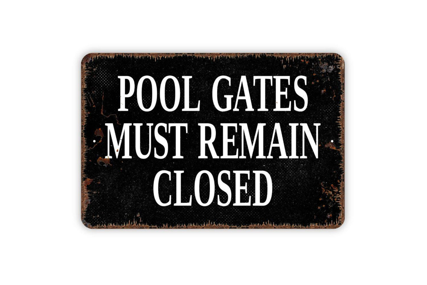 Pool Gates Must Remain Closed Sign – Swimming Pool Safety Warning Notice – Backyard Patio Fence Entry Gate Caution Metal Sign or Sticker