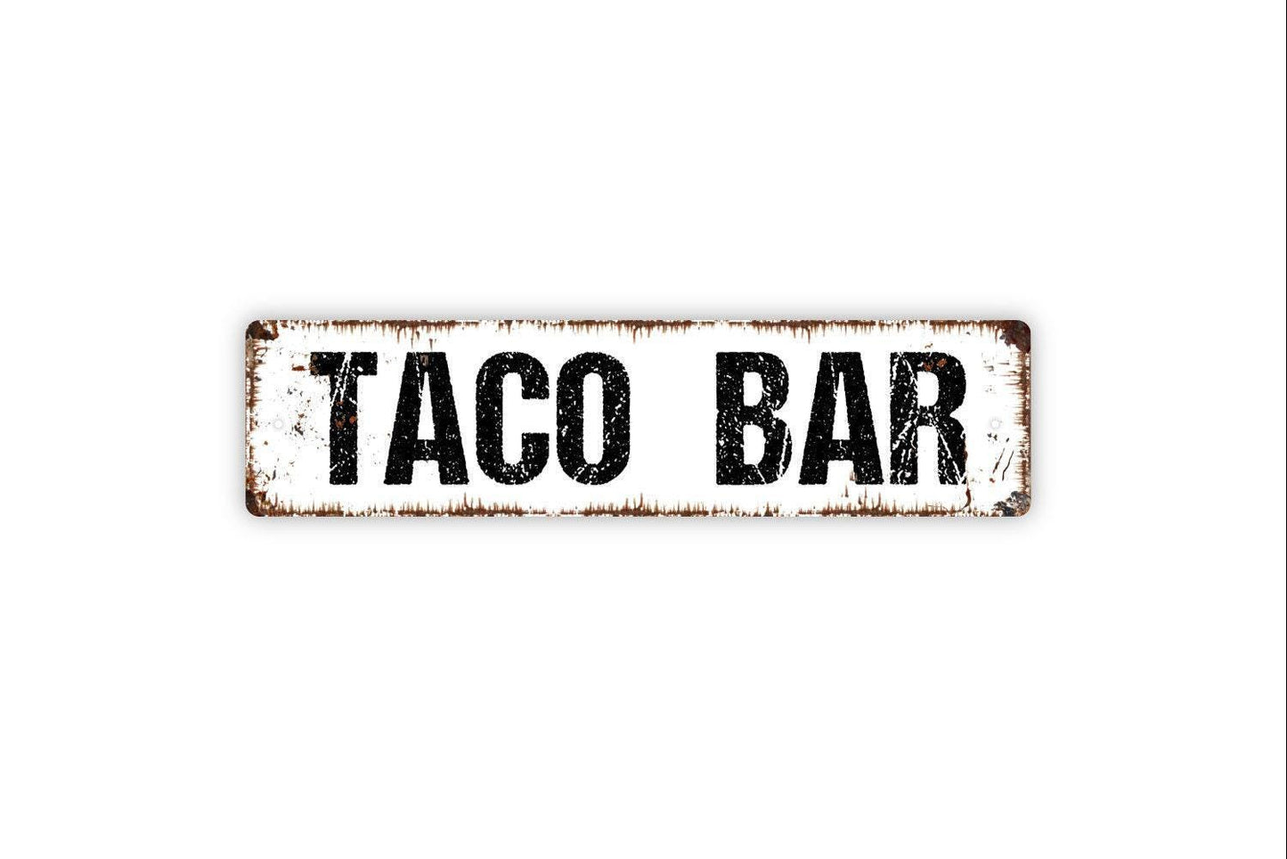 Taco Bar Sign - Food Truck La Cocina Mexican Food Kitchen Vinyl Sticker Or Street Metal Sign or Door Name Plate Plaque