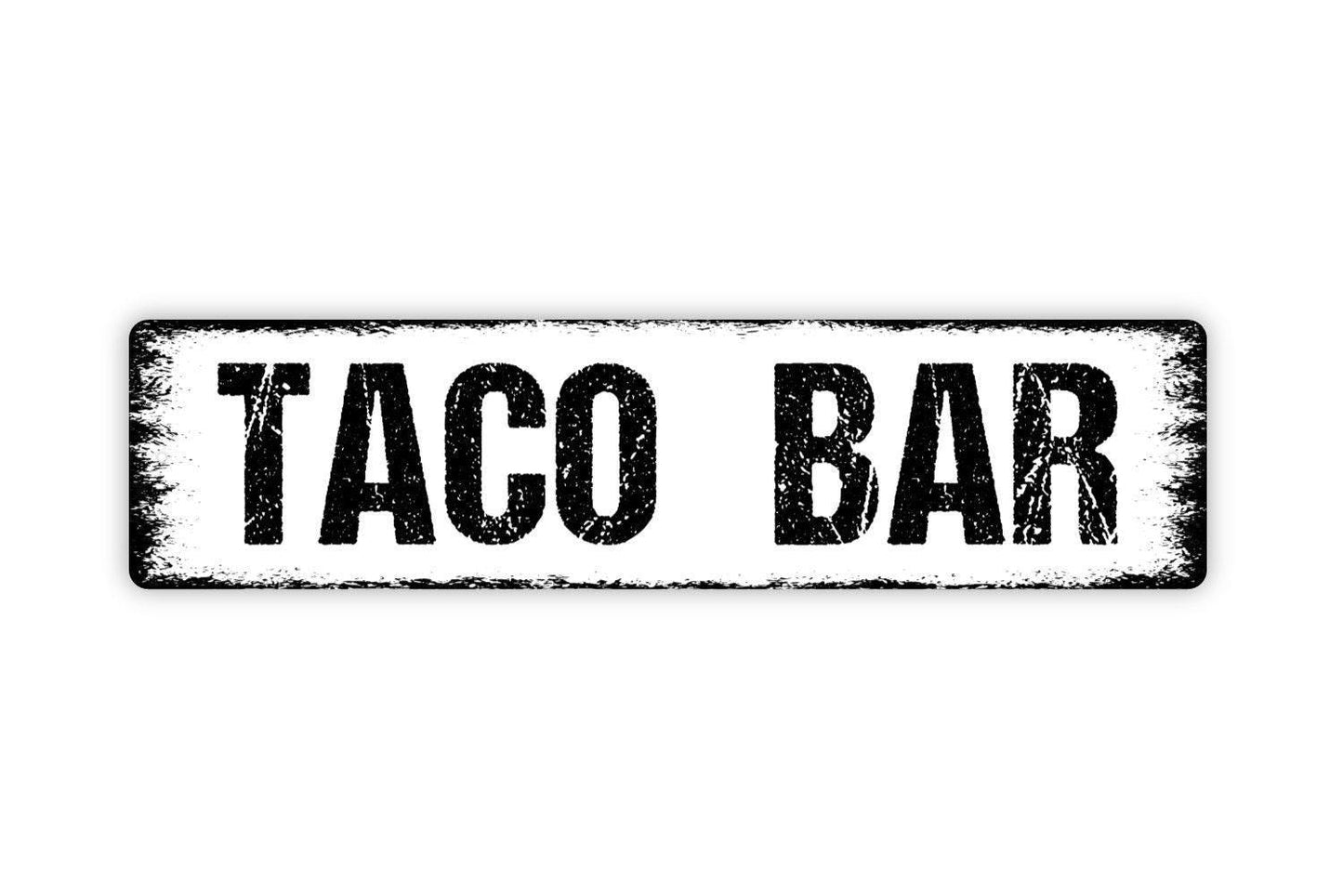 Taco Bar Sign - Food Truck La Cocina Mexican Food Kitchen Vinyl Sticker Or Street Metal Sign or Door Name Plate Plaque