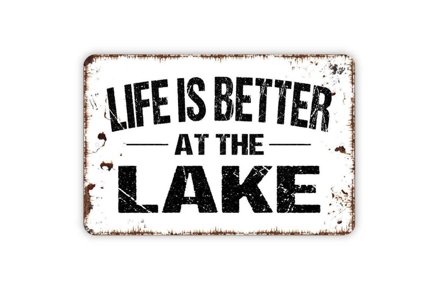 Life Is Better At The Lake Sign - Vinyl Sticker Or Metal Wall Decor - Lake House Sign - Housewarming Gift