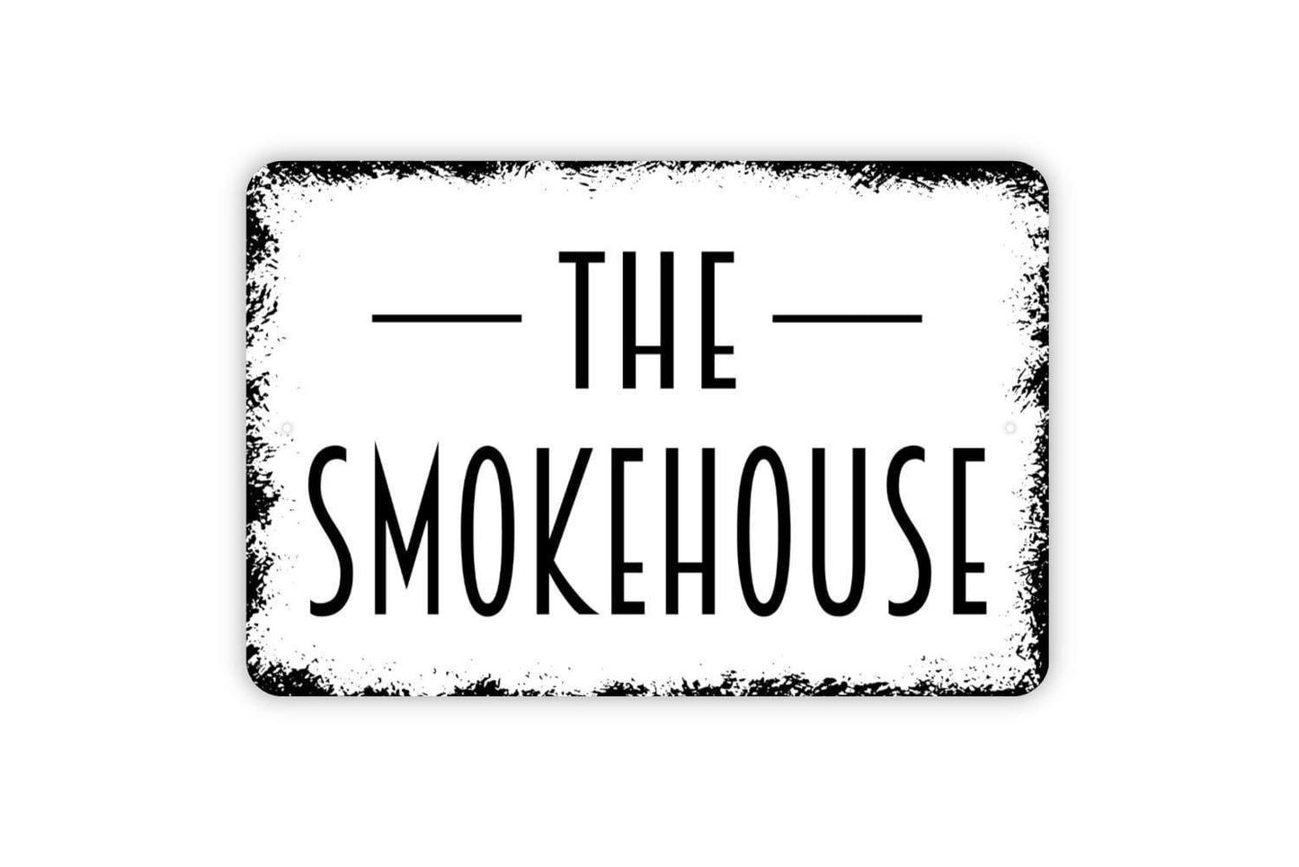 The Smokehouse Sign | BBQ Sign for Outdoor Kitchen or Grill | Rustic Cabin Metal Sign or Vinyl Sticker | Personalized Barbecue Decor