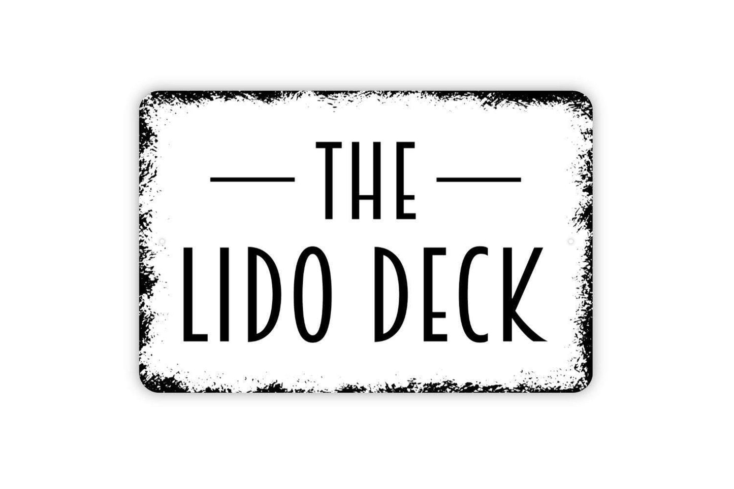 The Lido Deck Sign - Metal Sign, Farmhouse Contemporary Modern Wall Metal Sign