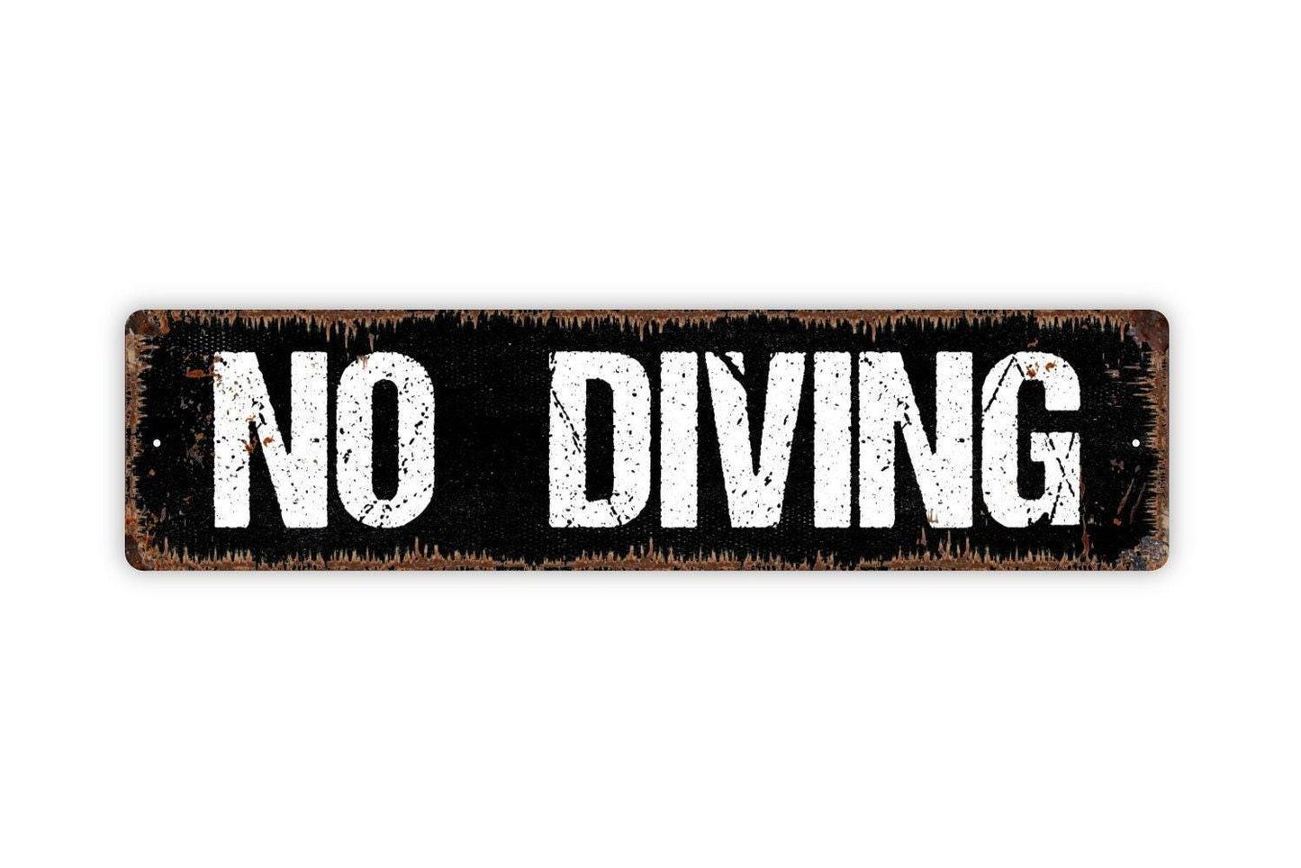 No Diving Sign | Pool Safety Warning Wall Decor | Metal Sign or Vinyl Sticker for Swimming Pool Resort Hotel Backyard