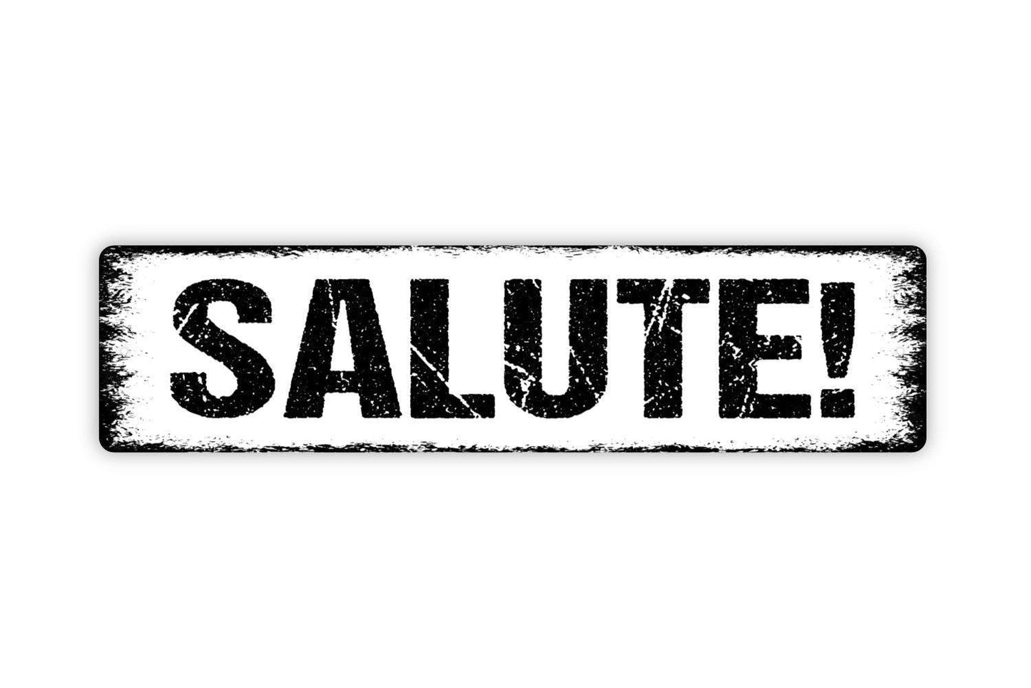 Salute Metal Sign - Cheers Kitchen Pub Bar Eatery Vinyl Sticker Or Street Metal Sign or Door Name Plate Plaque