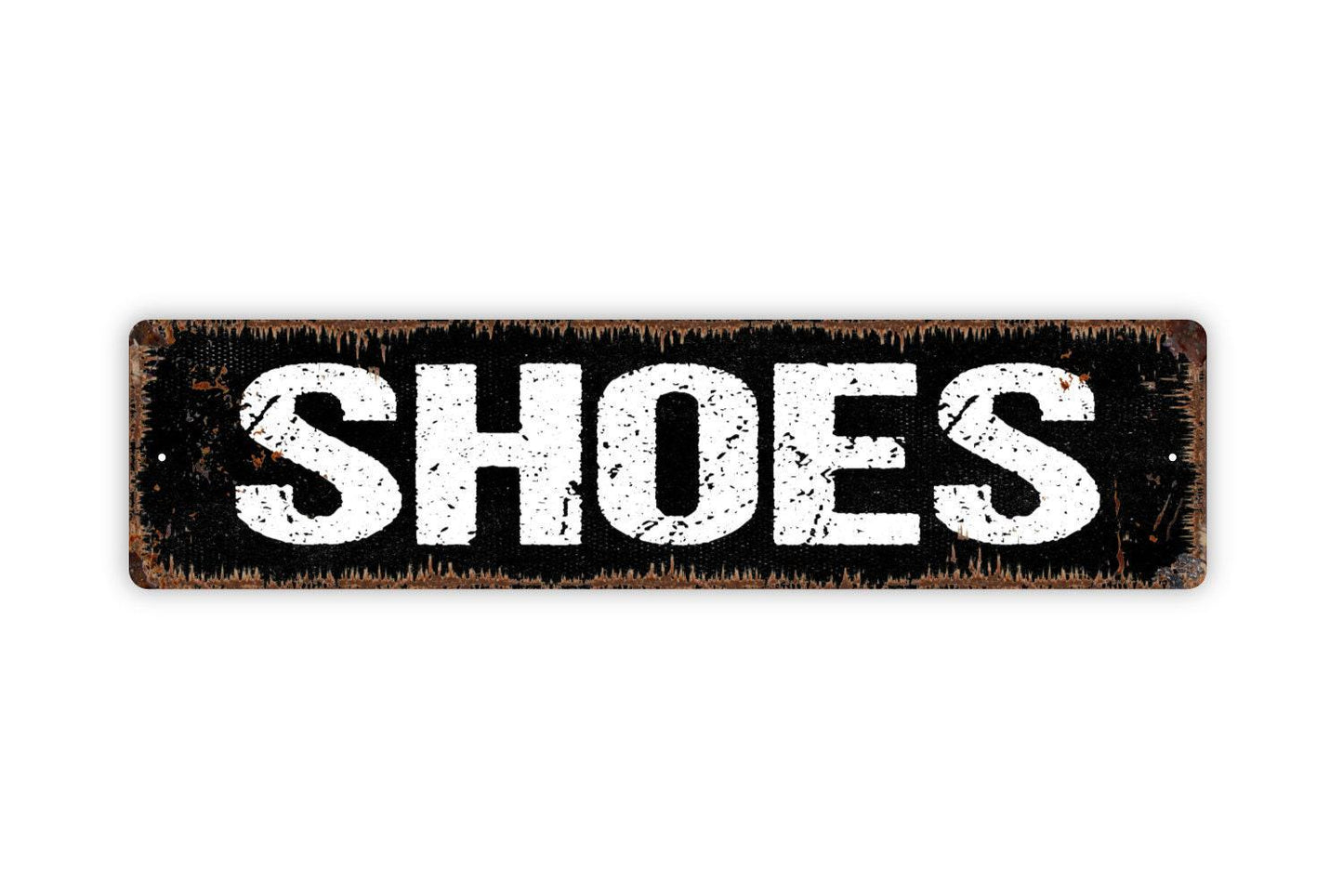 Shoes Sign | Please Remove Shoes Entryway Wall Decor | Metal Sign or Vinyl Sticker for Home Porch Mudroom Apartment