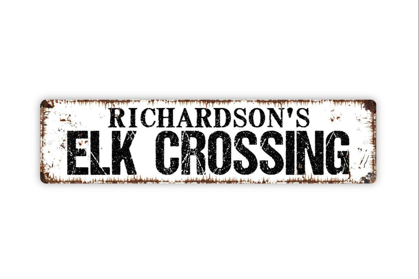 Personalized Elk Crossing Sign, Custom Metal Sign, Vinyl Sticker Or Street Sign or Door Name Plate Plaque
