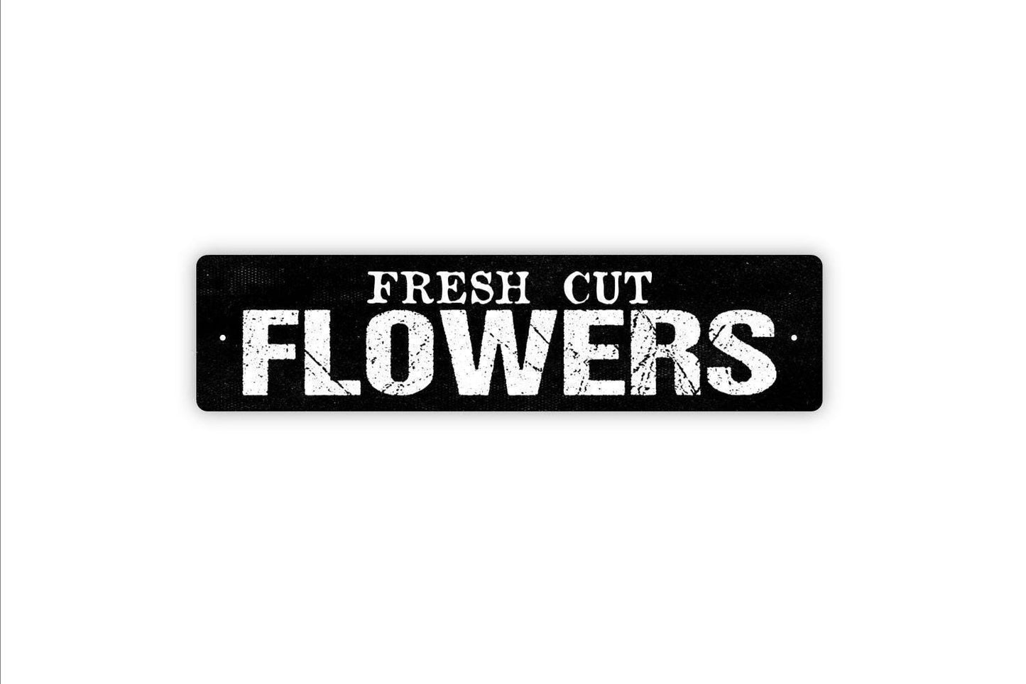 Fresh Cut Flowers Sign - Flower Garden Market Floral Florist Vinyl Sticker Or Street Metal Sign or Door Name Plate Plaque