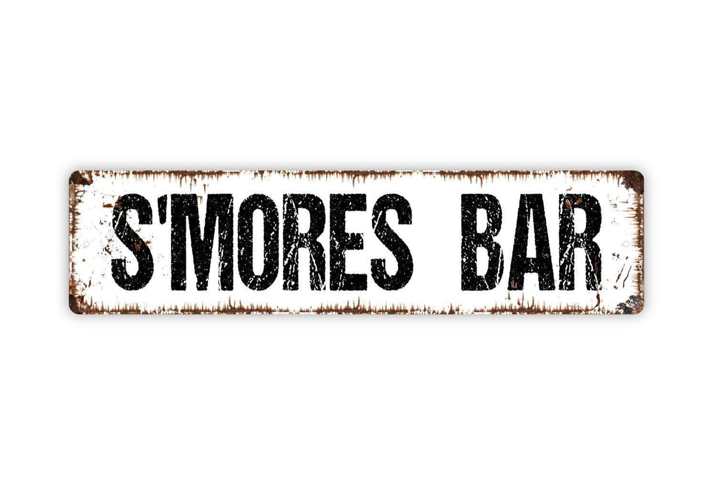 S'mores Bar Sign - Smores Fire Pit Campfire Camping Vinyl Sticker Or Street Metal Sign or Door Name Plate Plaque