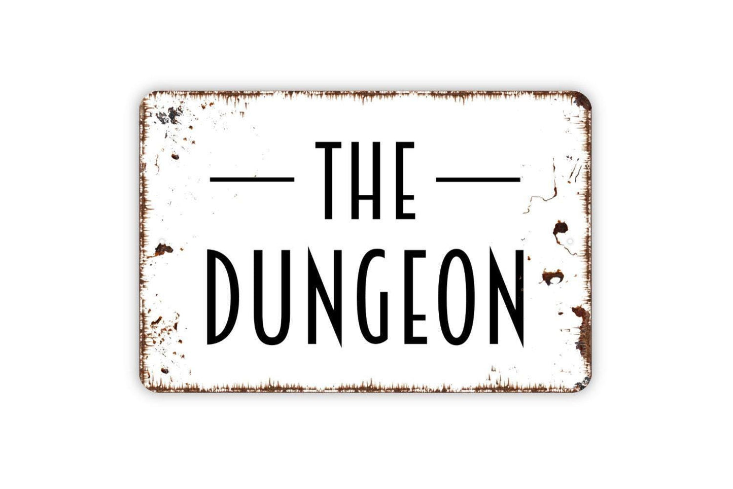 The Dungeon Sign | Funny Room Wall Decor | Metal Sign or Vinyl Sticker for Basement Game Room Bar Dorm Man Cave