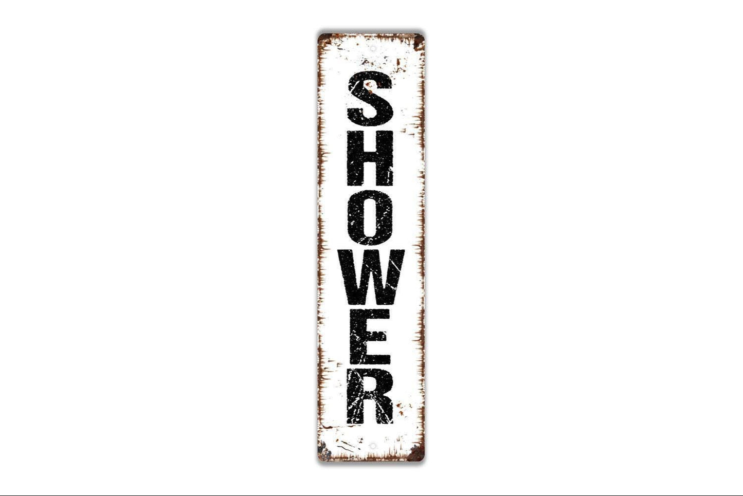 Vertical Shower Sign - Bathroom Bath House Restroom Outdoor Or Indoor Vinyl Sticker Or Street Metal Sign or Door Name Plate Plaque