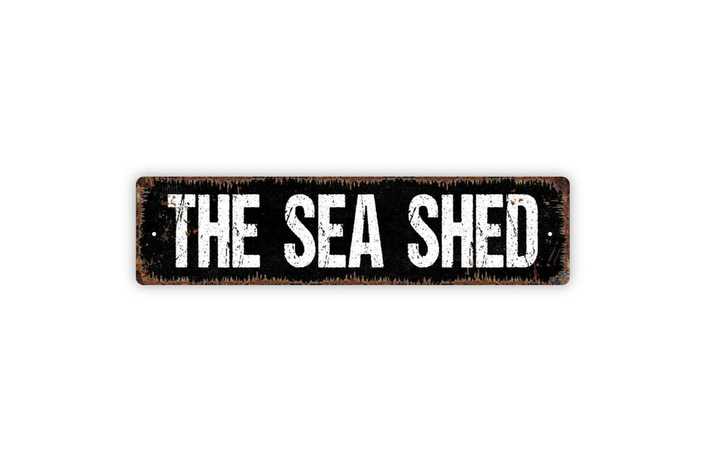 The Sea Shed Sign - Beach House Vinyl Sticker Or Metal Street Sign or Door Name Plate Plaque