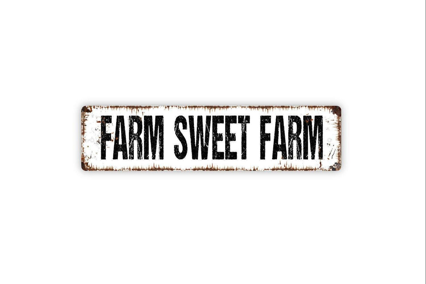 Farm Sweet Farm Sign - Vinyl Sticker Or Metal Street Sign or Door Name Plate Plaque