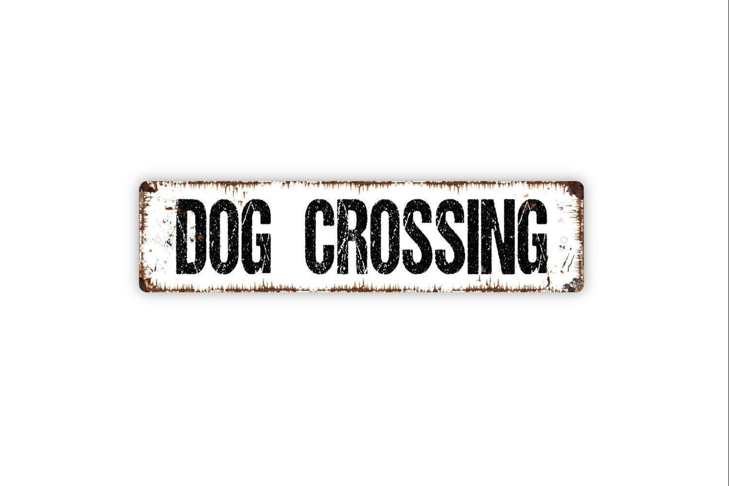 Dog Crossing Sign - Puppy Pup K9 Pet Lover Vinyl Sticker Or Street Metal Sign or Door Name Plate Plaque