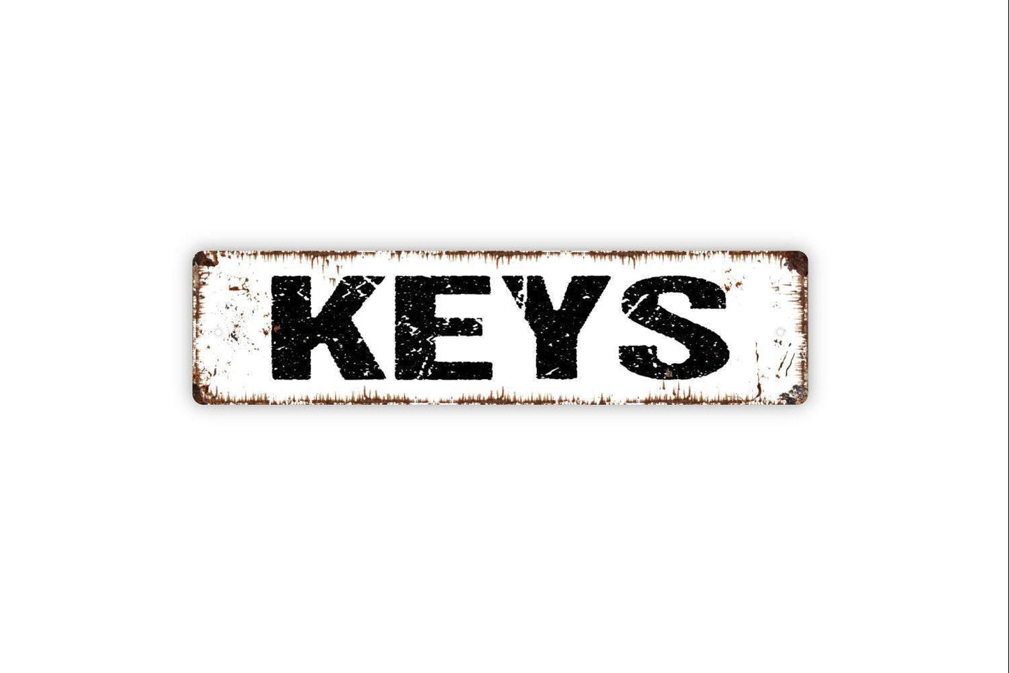 Keys Sign - Hang Keys Here Key Storage Vinyl Sticker Or Street Metal Sign or Door Name Plate Plaque