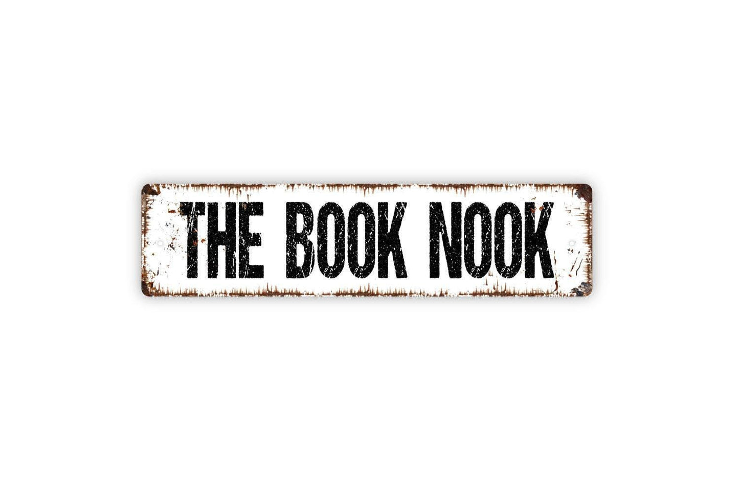 The Book Nook Sign - Free Library Reading Corner Lending Library Reading Vinyl Sticker Or Street Metal Sign or Door Name Plate Plaque