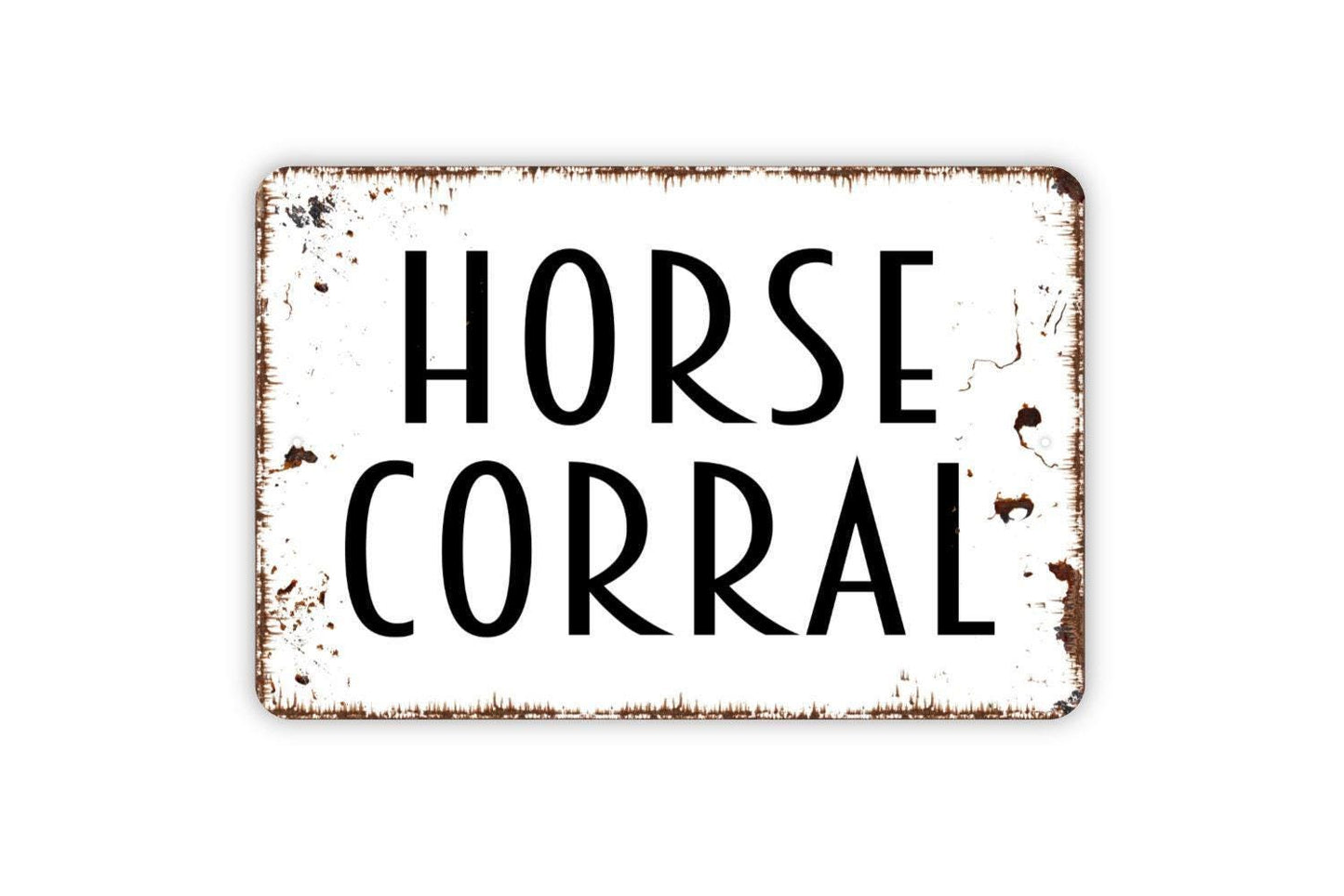 Horse Corral Sign, Metal Sign, Farmhouse Contemporary Modern Wall Metal Sign