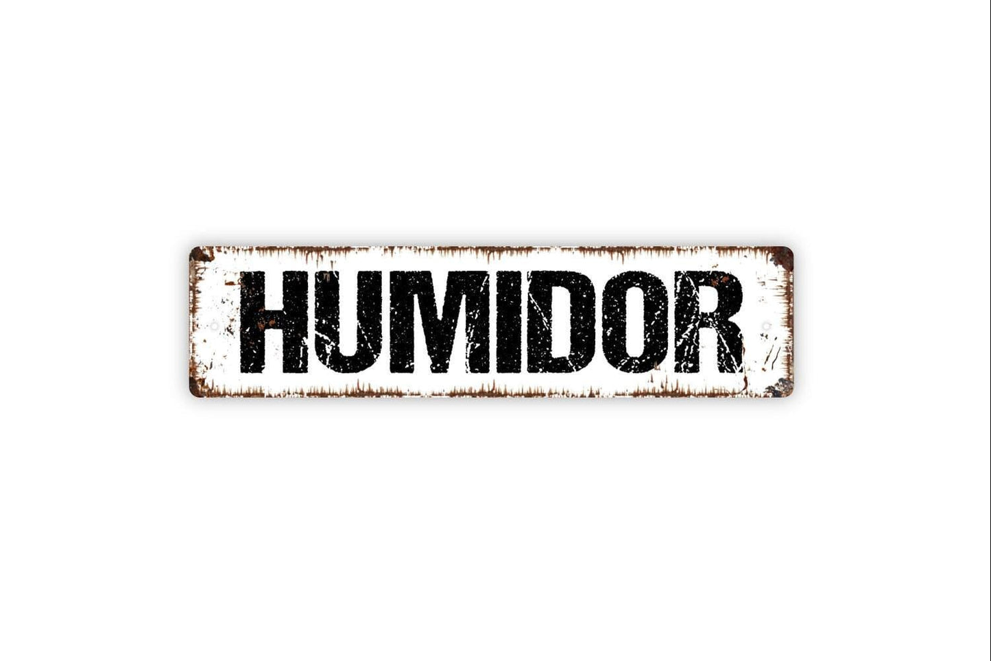 Humidor Sign - Cigar Lounge Bar Vinyl Sticker Or Street Metal Sign or Door Name Plate Plaque