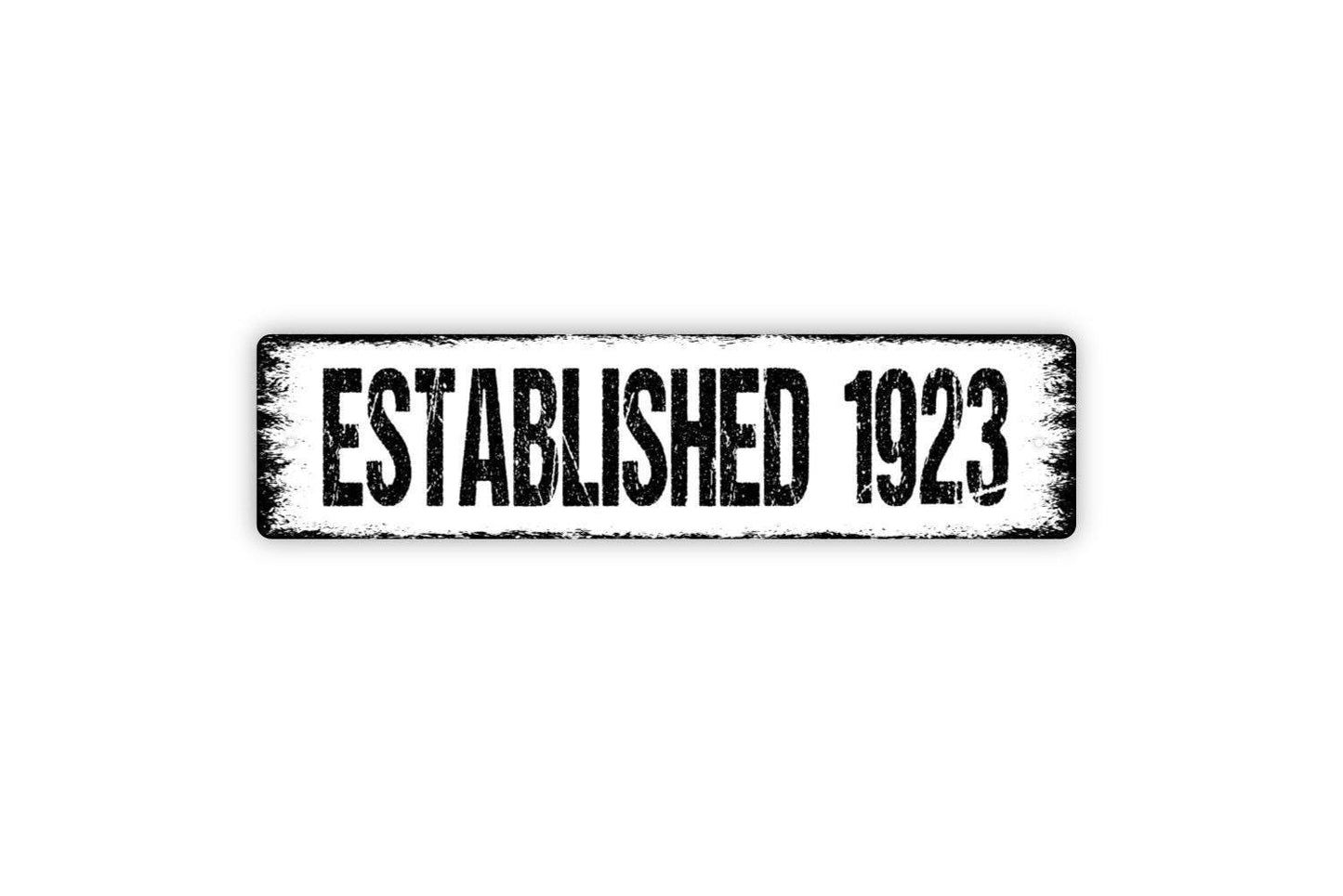 Established Year Sign - Establishment Beginning Custom Year Date Vinyl Sticker Or Street Metal Sign or Door Name Plate Plaque