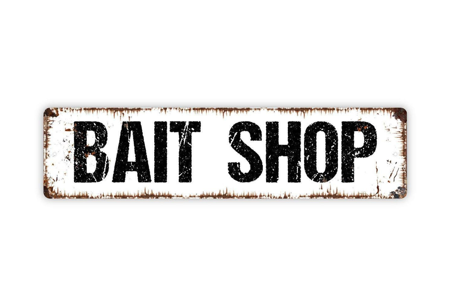 Bait Shop Sign - Vinyl Sticker Or Metal Street Sign or Door Name Plate Plaque