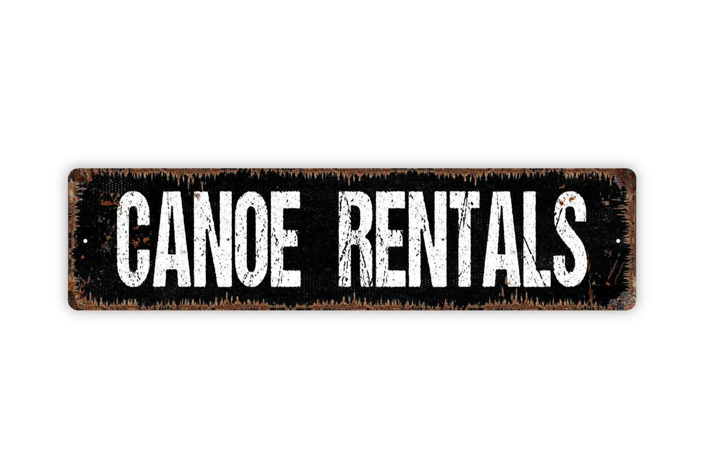 Canoe Rentals Sign | Rustic Lake Cabin, Lodge, or Campground Wall Sign | Lakeside Outdoor Décor Metal Canoe Sign or Vinyl Sticker Gift