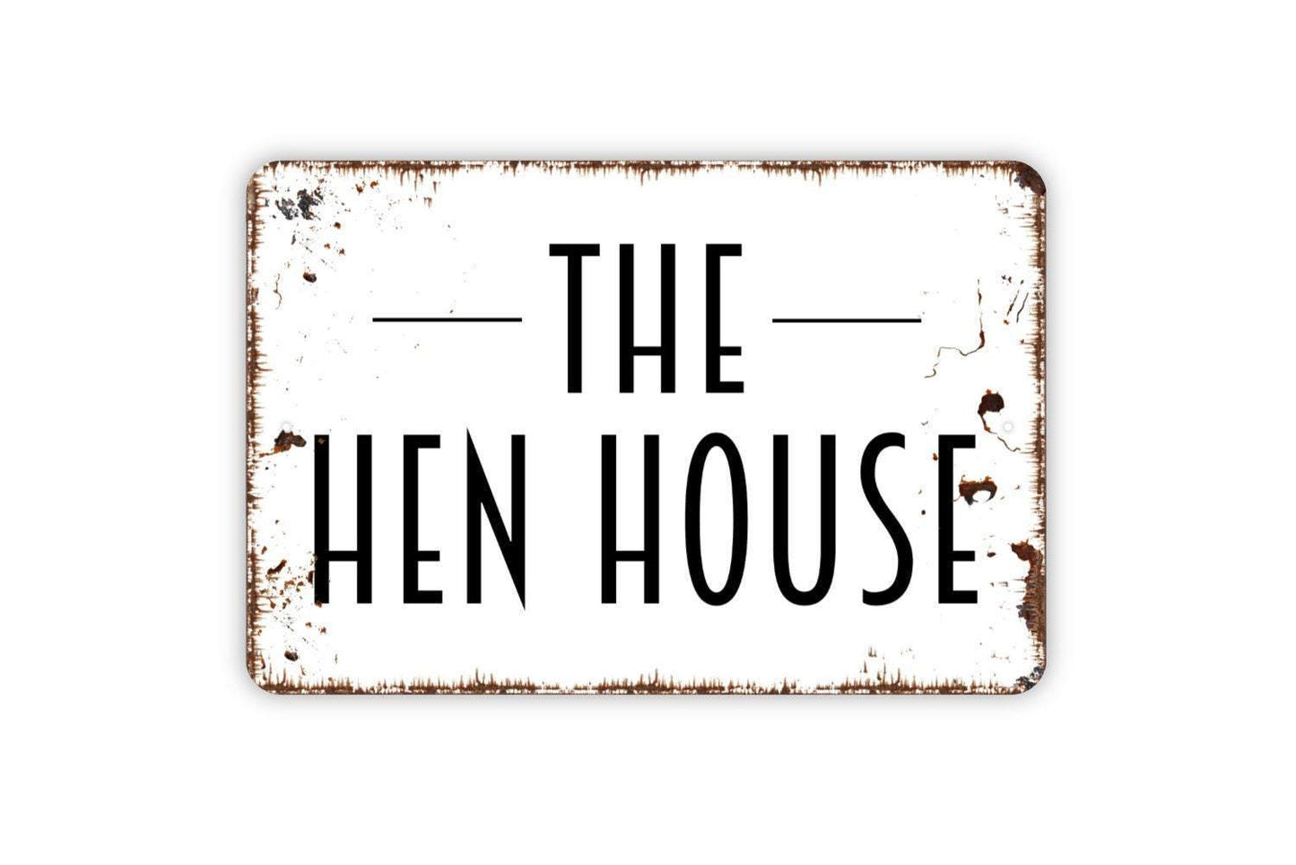 The Hen House Sign | Rustic Farmhouse Chicken Coop Sign for Barn, Yard, or Garden | Metal Sign or Vinyl Sticker Country Farmhouse Wall Décor