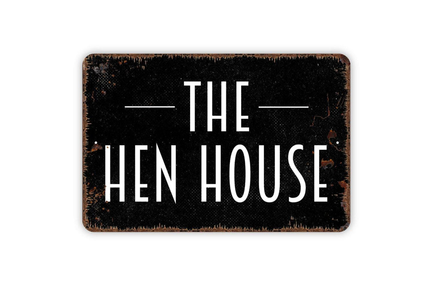 The Hen House Sign | Rustic Farmhouse Chicken Coop Sign for Barn, Yard, or Garden | Metal Sign or Vinyl Sticker Country Farmhouse Wall Décor