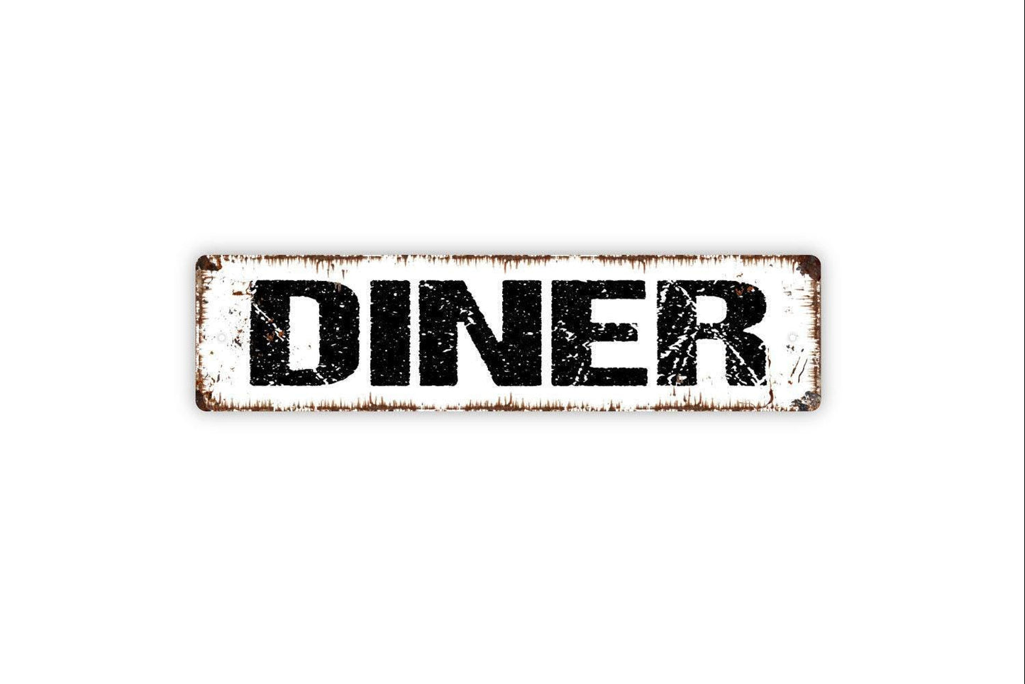 Diner Sign - Restaurant Cafe Kitchen Pantry Come Eat Farmhouse Style Vinyl Sticker Or Street Metal Sign or Door Name Plate Plaque