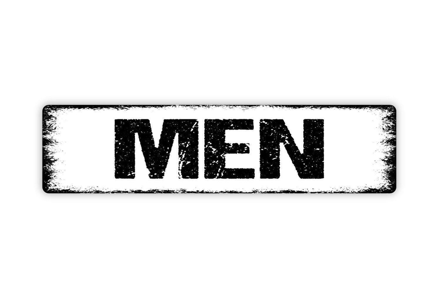 Men Sign - Restroom Bathroom Mens Guys Boys Locker Room Vinyl Sticker Or Street Metal Sign or Door Name Plate Plaque