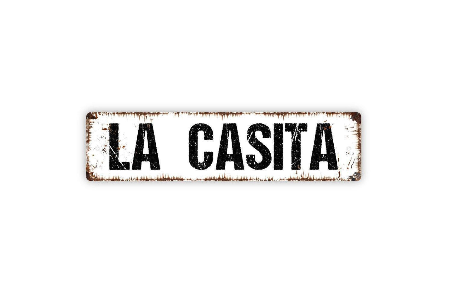 La Casita Sign - Welcome To Our House Pantry Kitchen Vinyl Sticker Or Metal Street Sign or Door Name Plate Plaque