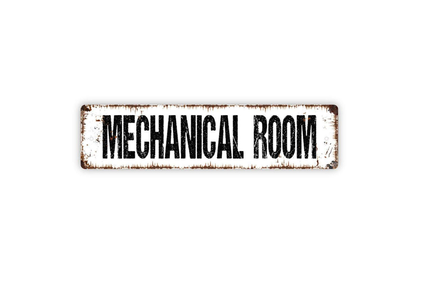 Mechanical Room Sign - Utilities Electric Room Electricity Danger Warning High Voltage Rustic Street Metal Sign or Door Name Plate Plaque