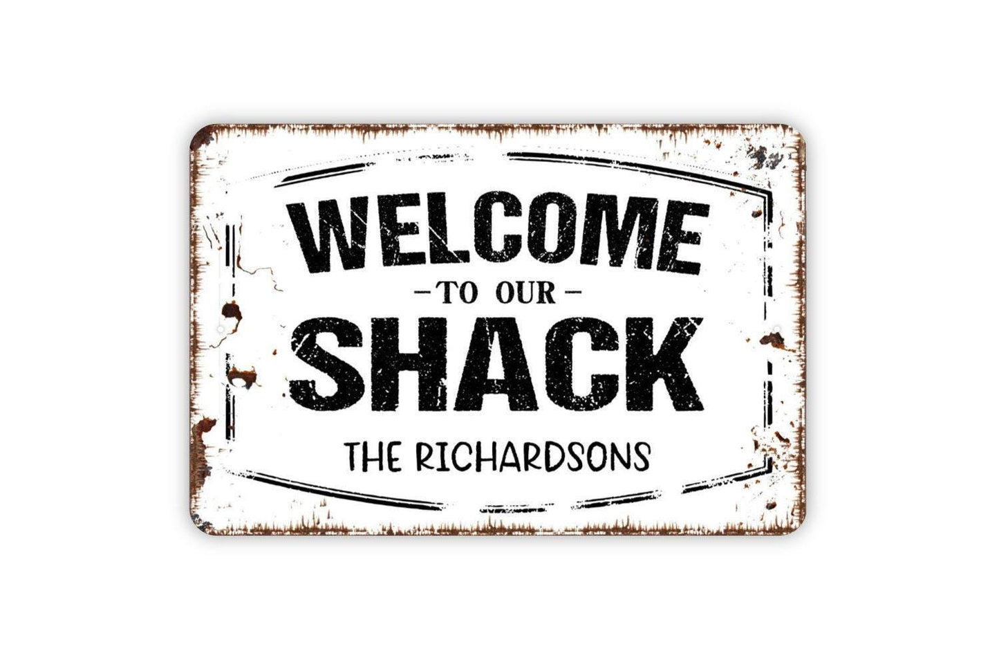 Personalized Welcome To Our Shack Sign - Custom Metal Wall Art Indoor Or Outdoor