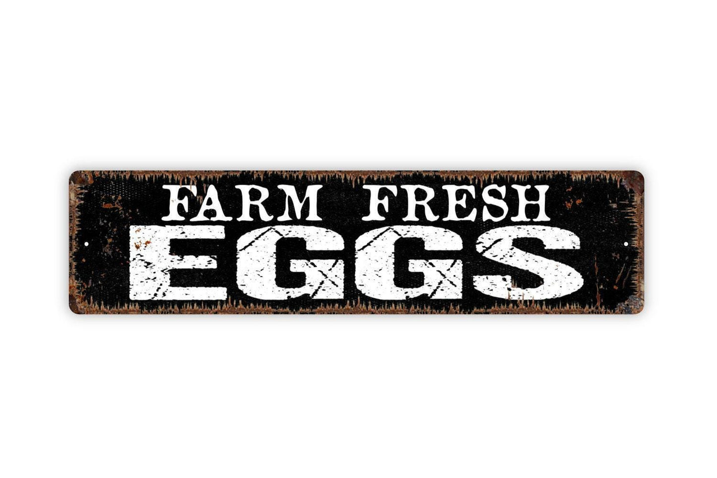 Farm Fresh Eggs Sign - Chicken Hen Coop Farmers Market Vinyl Sticker Or Street Metal Sign or Door Name Plate Plaque