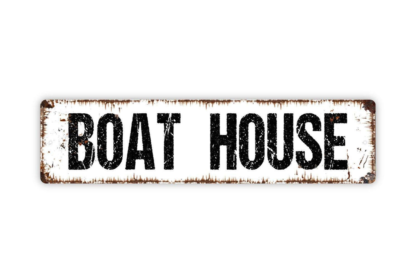 Boat House Sign - Vinyl Sticker Or Metal Street Sign or Door Name Plate Plaque