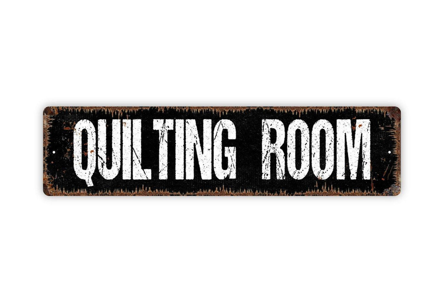Quilting Room Sign - Vinyl Sticker Or Custom Metal Street Sign or Door Name Plate Plaque
