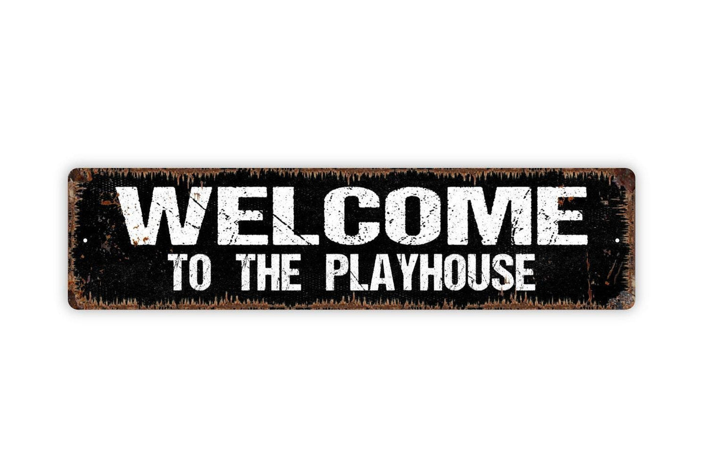 Welcome to the Playhouse Sign | Kids Playroom, Backyard, or Classroom Wall Décor | Fun Metal Sign or Vinyl Sticker Gift for Children