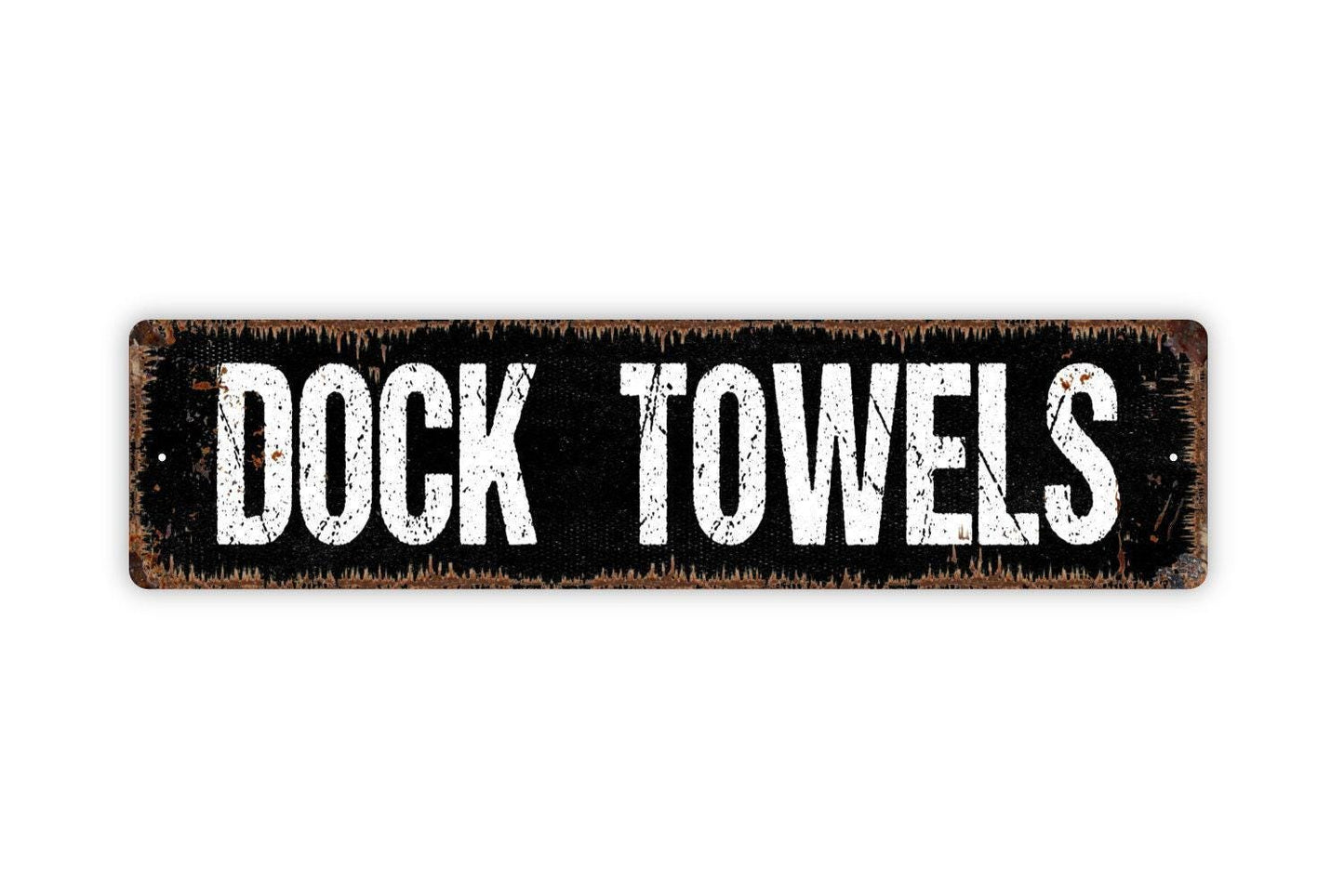 Dock Towels Sign - Boat Ship Dock Beach Pool Dirty Clean Towels Vinyl Sticker Or Street Metal Sign or Door Name Plate Plaque