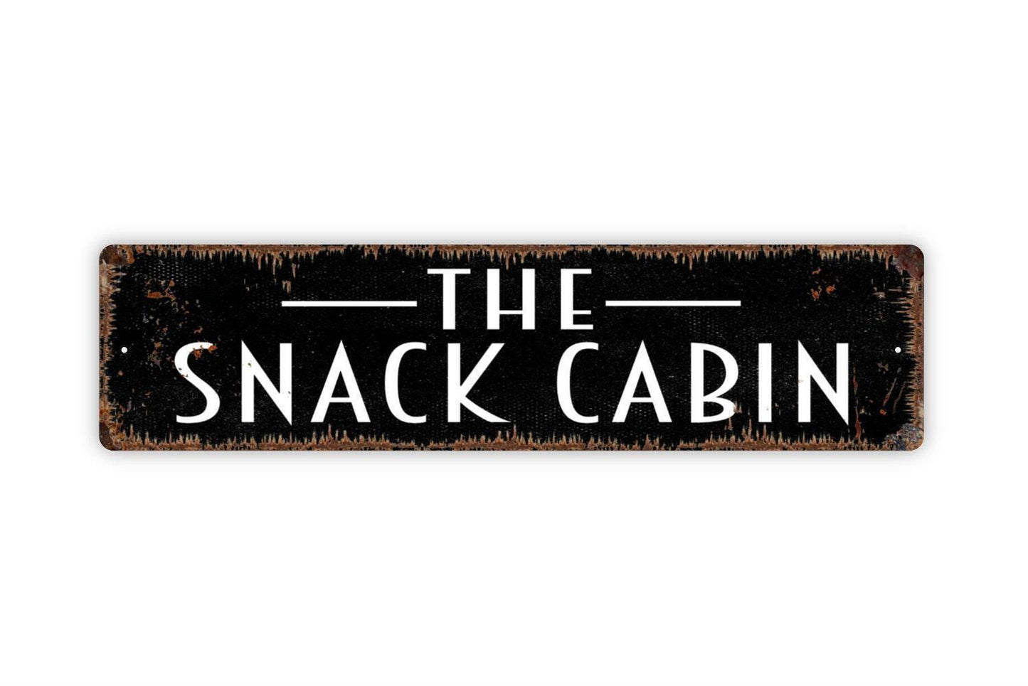 The Snack Cabin Sign Metal or Vinyl Sticker | Rustic Cabin Decor | Funny Kitchen Sign | Lake House Wall Art | Camping Food Gift Sticker